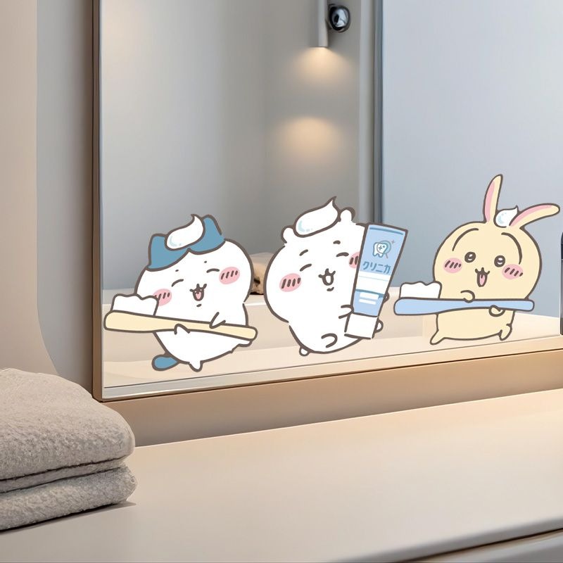 Home Bathroom Model - Naklejki na lustro Hot Chiikawa, mocne