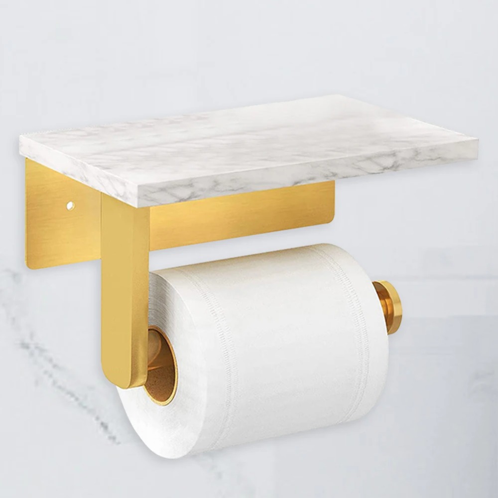 Home Bathroom Paper Towel Dispenser - Stojak na papier z marmuru, metalowy,