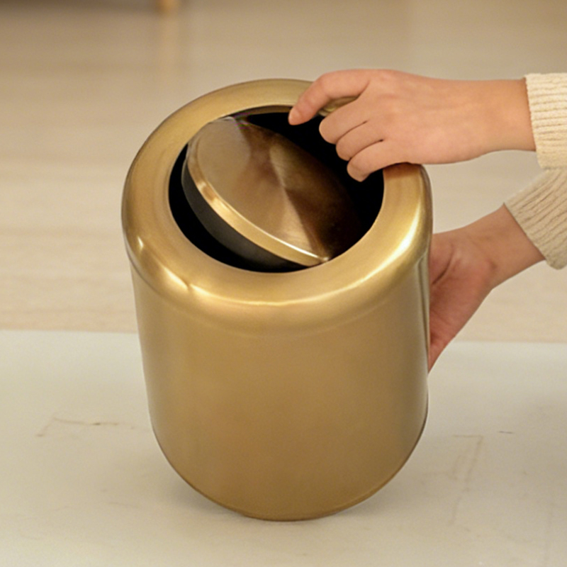 Home Bathroom Trash Can - 8L/2.4gal Nowy Złoty Kosz na Śmieci