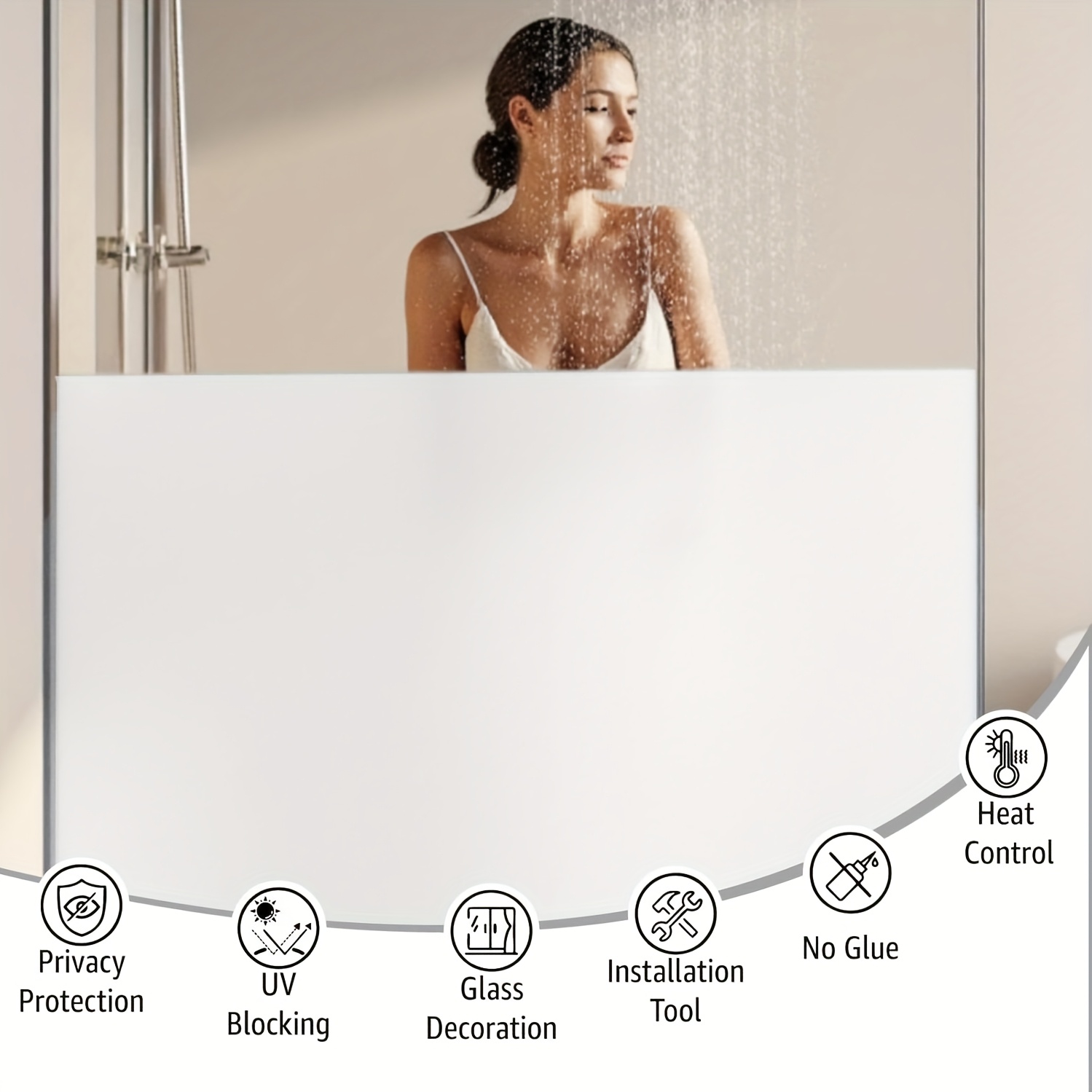 Home Bathroom Window - Biała Matowa Folia Okienna Zapewniająca Prywatność,
