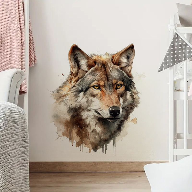 Home Bathroom Window - Naklejki ścienne z wilkiem, naklejki na