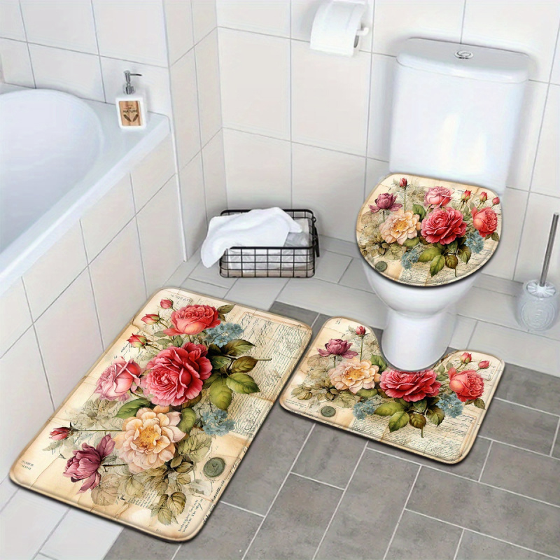 Zara Home Bathroom Rug - VIKAMA Vintage Floral Dywanik Łazienkowy w