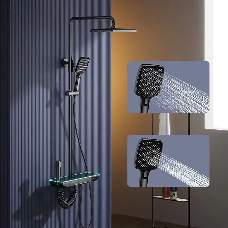 Home Bathroom - Inteligentny cyfrowy termostatyczny zestaw prysznicowy, mosiężna