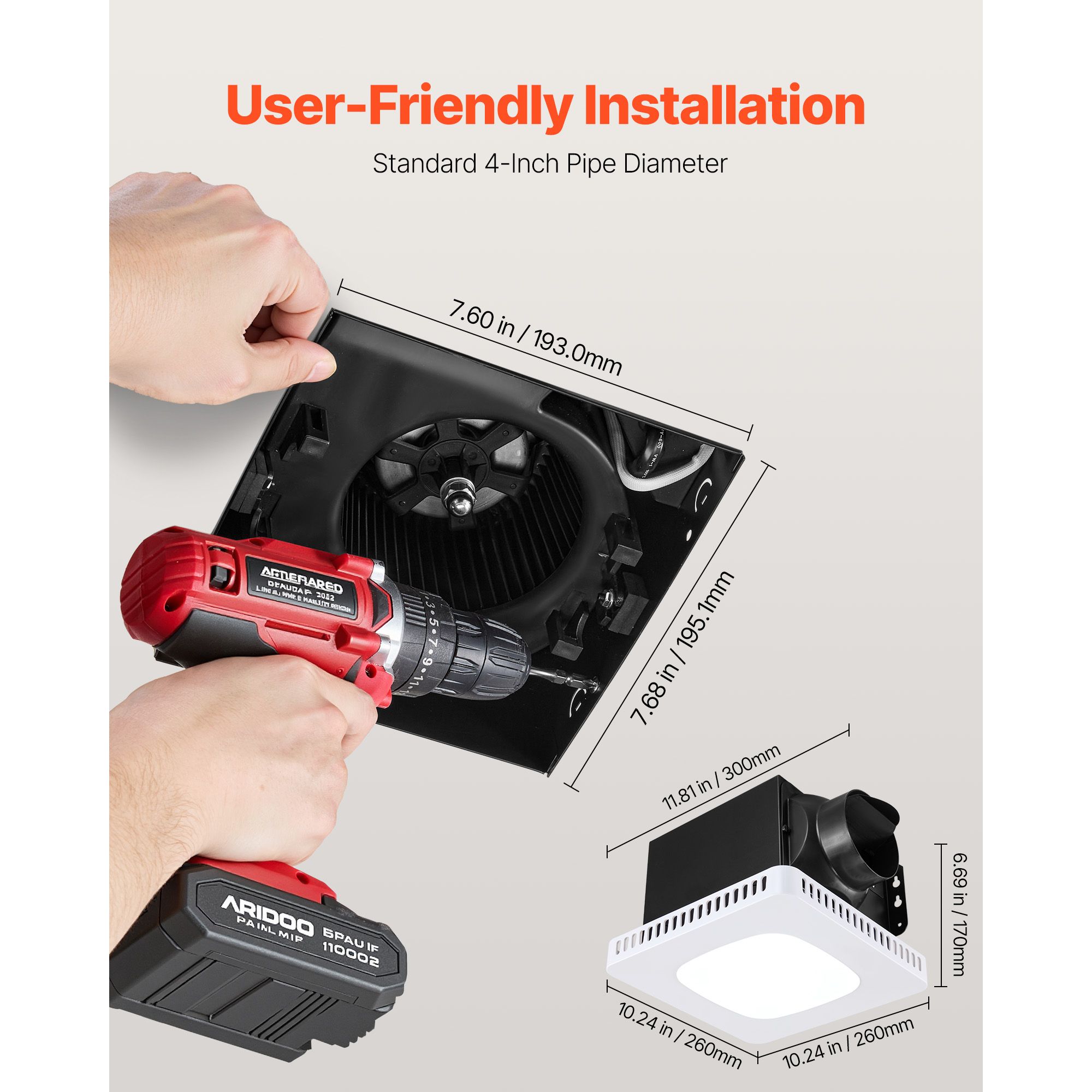 Wentylator łazienkowy z oświet – Home Bathroom Vent Fans recenzja i cena