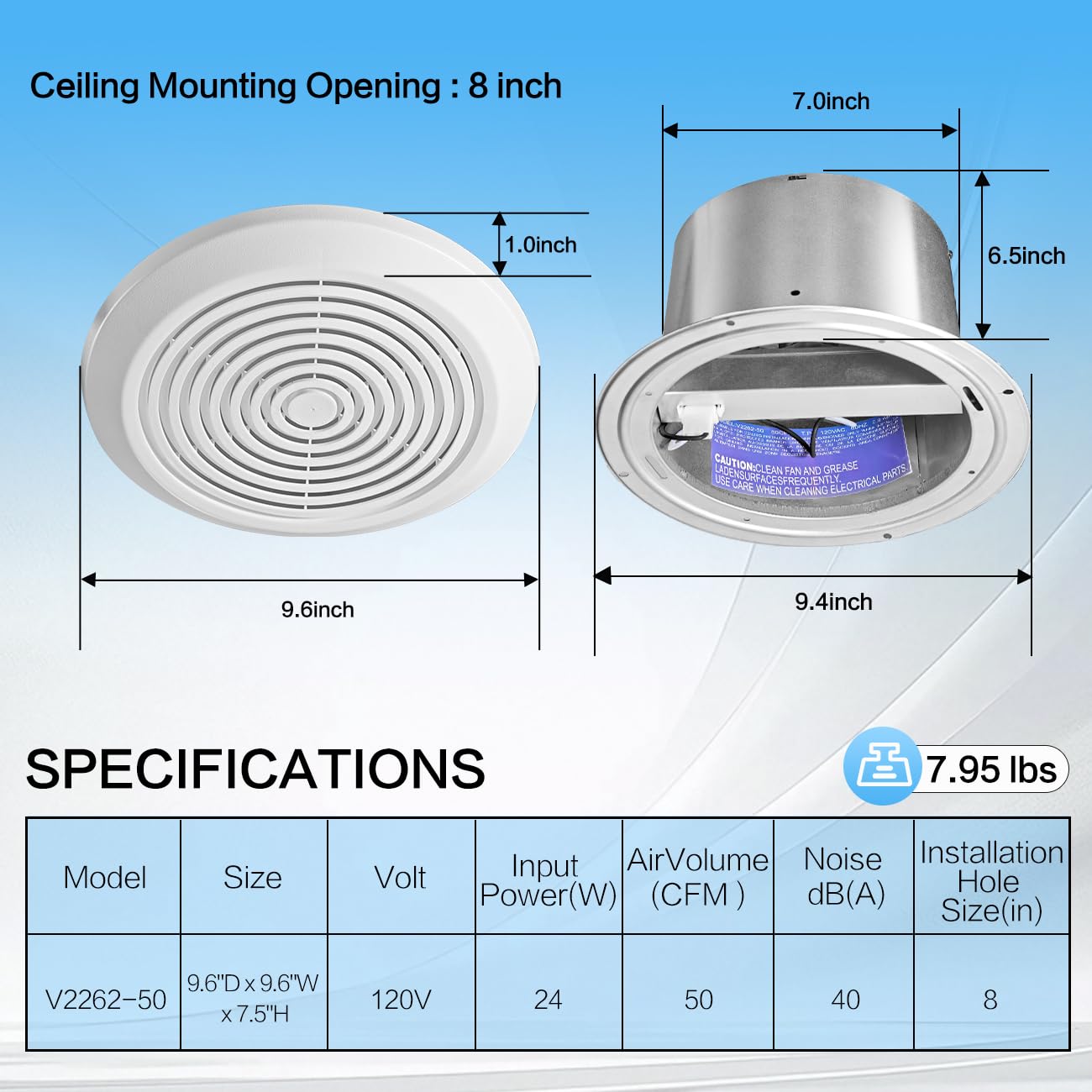 Wentylator łazienkowy V2262-50 – Home Bathroom Vent Fans recenzja i cena