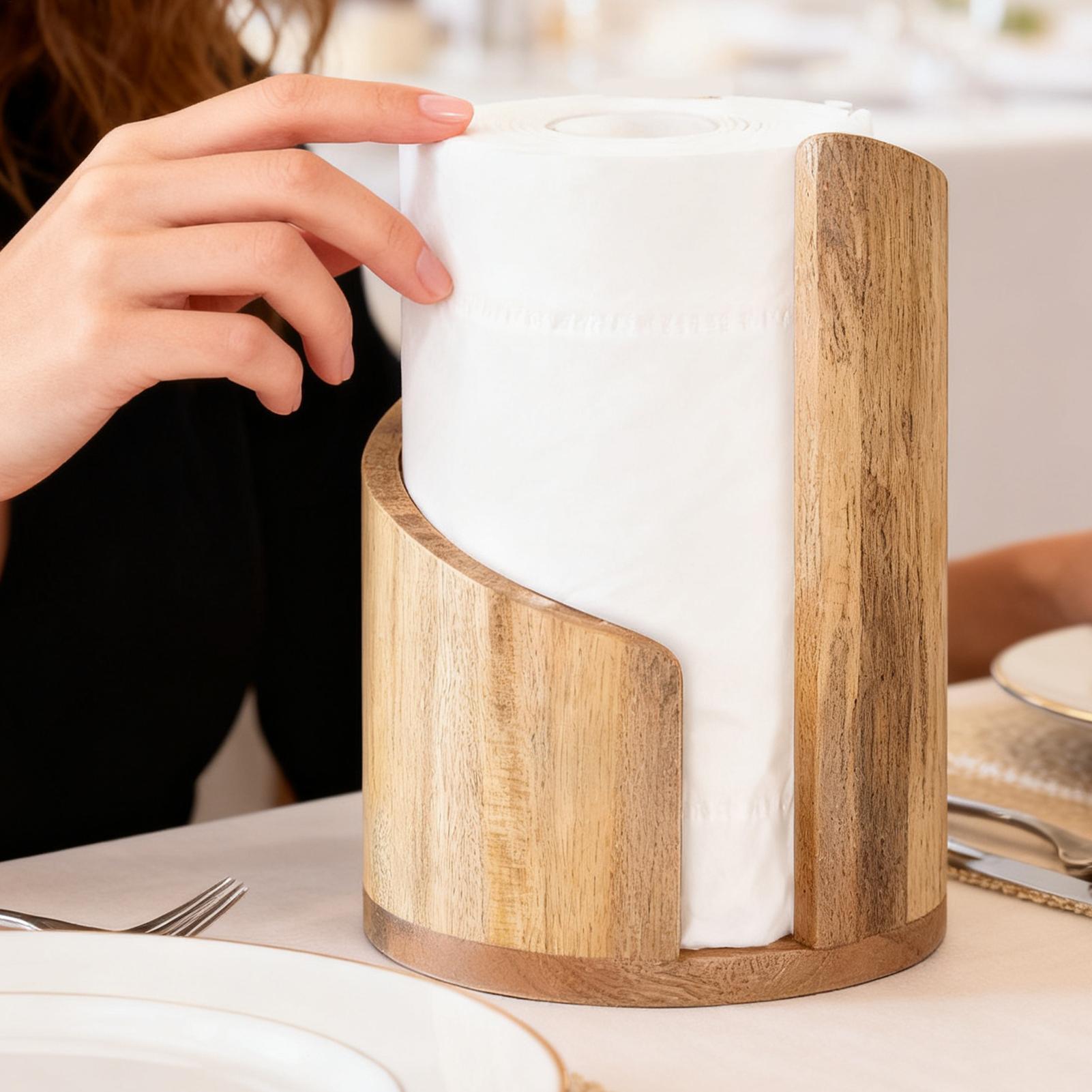 Drewniany uchwyt na ręczniki p – Home Bathroom Paper Towel Dispenser recenzja i cena