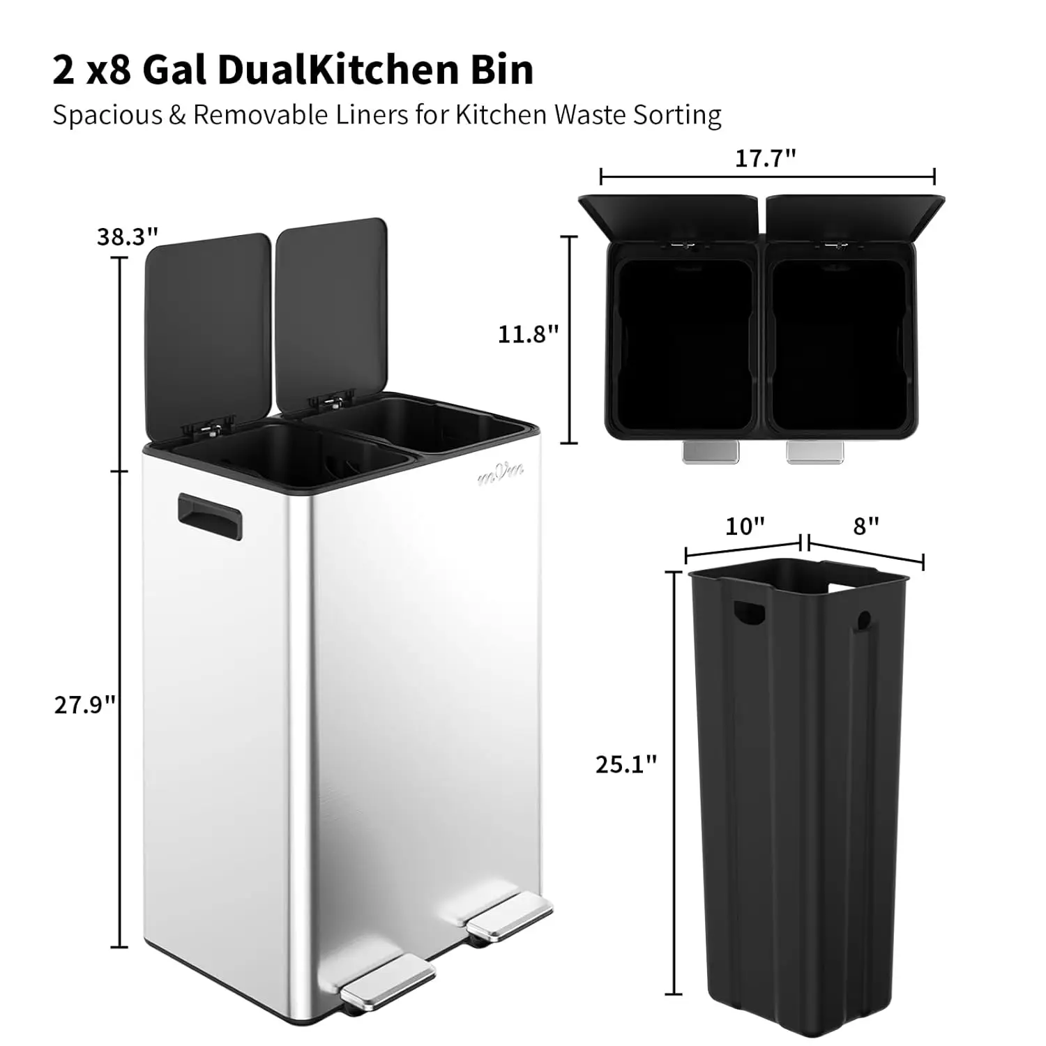 16-galonowy kosz na śmieci ze  – Home Bathroom Trash Can recenzja i cena