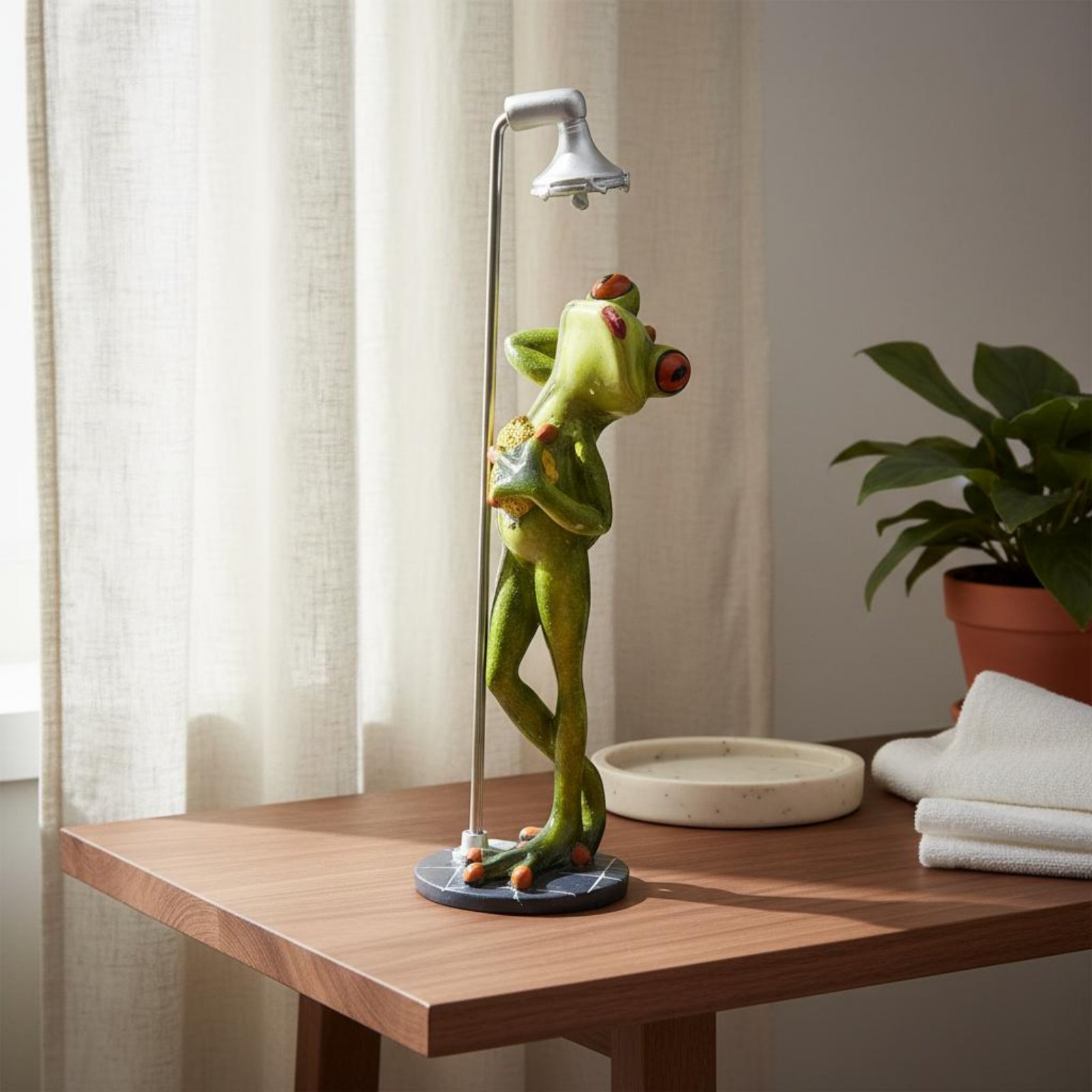 Figurka Żaby pod Prysznicem -  – Home Bathroom Decor recenzja i cena