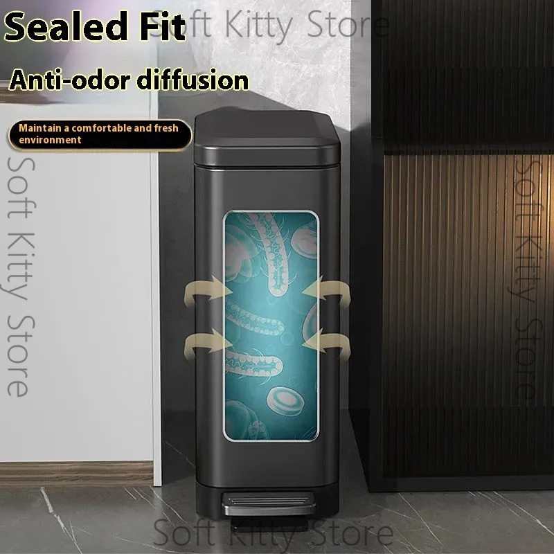 Kosz na śmieci ze stali nierdz – Home Bathroom Trash Can recenzja i cena