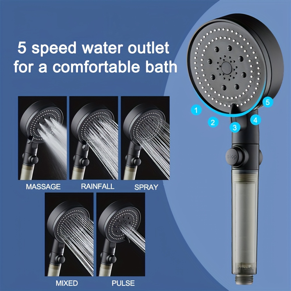 Czarna słuchawka prysznicowa w – Home Bathroom Water Filter recenzja i cena